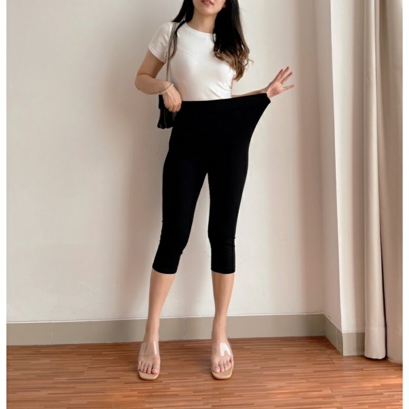 CELANA LEGGING SELUTUT HITAM POLOS WANITA DEWASA REMAJA | CELANA LEGGING STRET IMPORT HITAM POLOS TEBAL MURAH READY JAKARTA