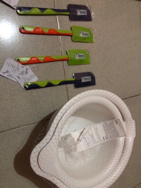 Mangkuk Untuk Adonan Kue, Set Isi 2 Unit, Putih, Bahan  Plastik Polipropilena, Mangkuk Saji Vi709