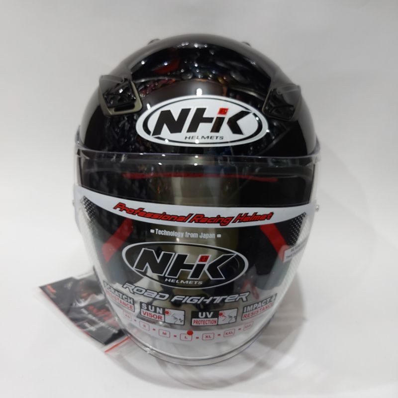 Helm NHK R1 Solid Hitam Gloss