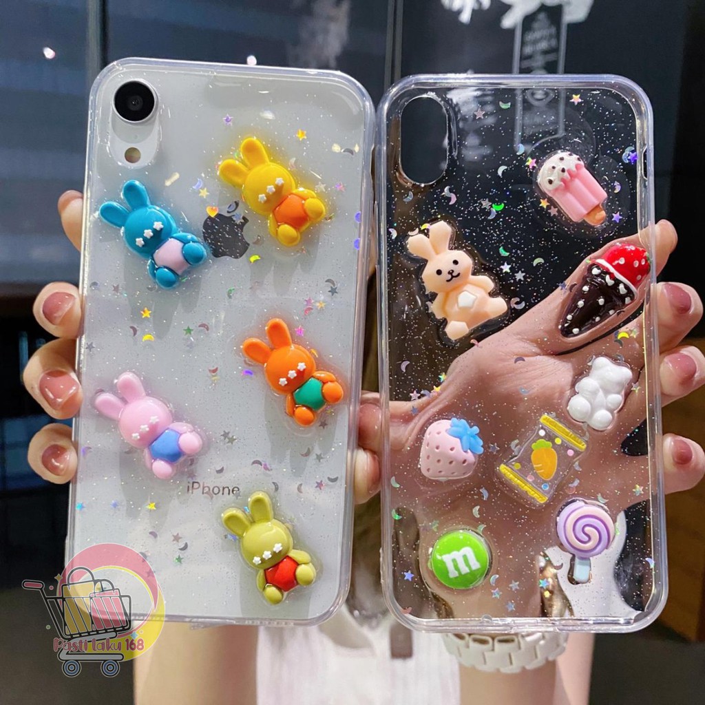 Y018 SOFTCASE KARAKTER 3D GLITTER RESIN GLOSSY OPPO A5S A7 A11K A59 A54 A74 A95 F1S F5 YOUTH F7 F9 R