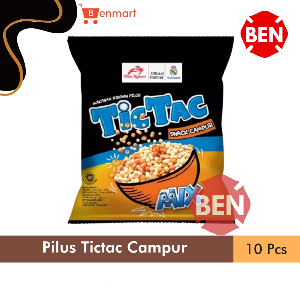 

Pilus Tictac Mix Campur 1 Renceng 10 Pcs - Tic Tac Pak Snack Murah