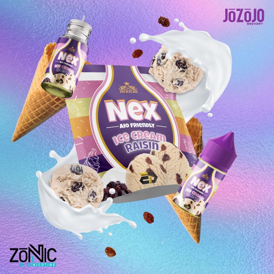 Liquid NEX Ice Cream Raisin AIO Friendly 30ML by Jozojo Brewery