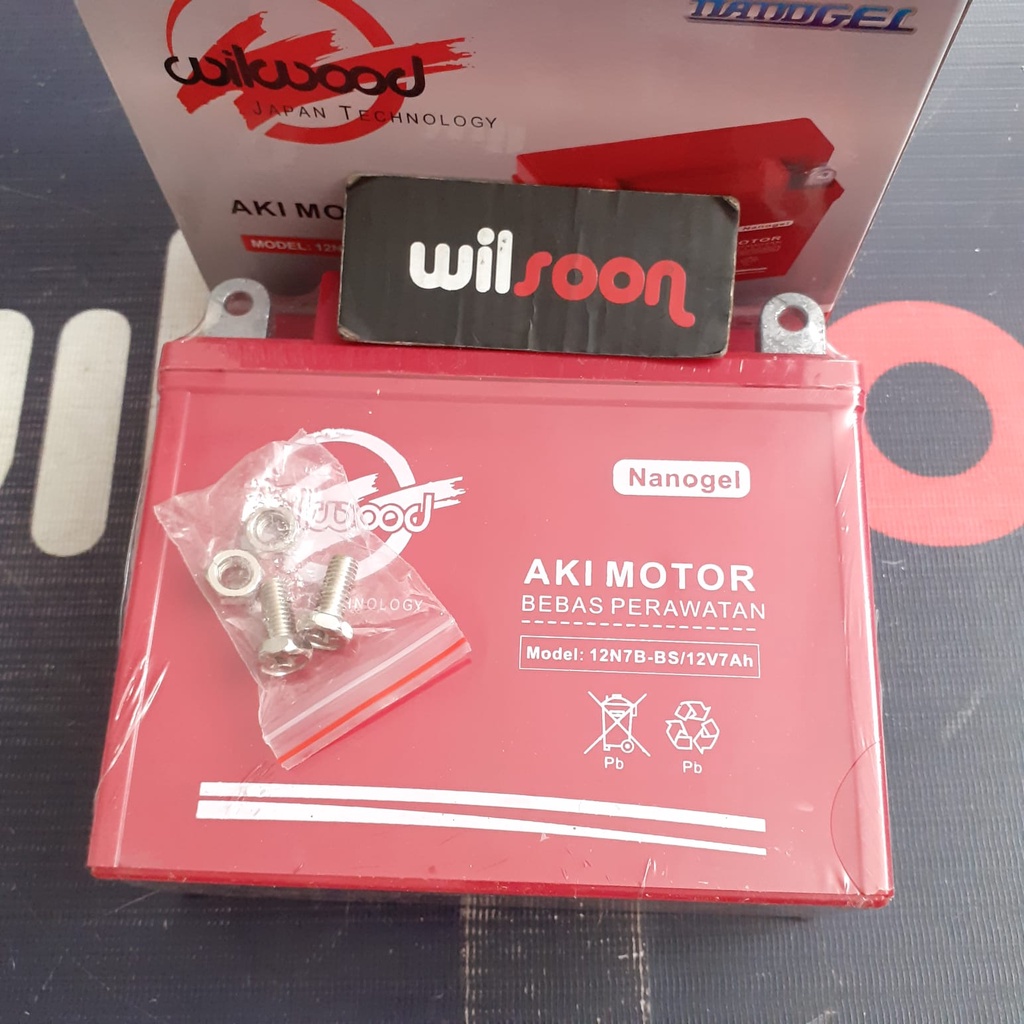 Aki Motor / accu  Kering 12N7B-BS 12V/7 Amper Tiger / Scorpio / Nouvo NanoGel Wilwood