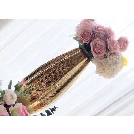 Vas Bunga Keramik Dekorasi Emas Hoshe - Monaco