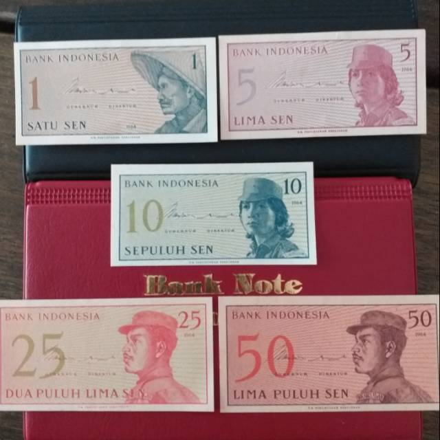 Uang kuno SET  ( 5Lembar Sen ) 1964