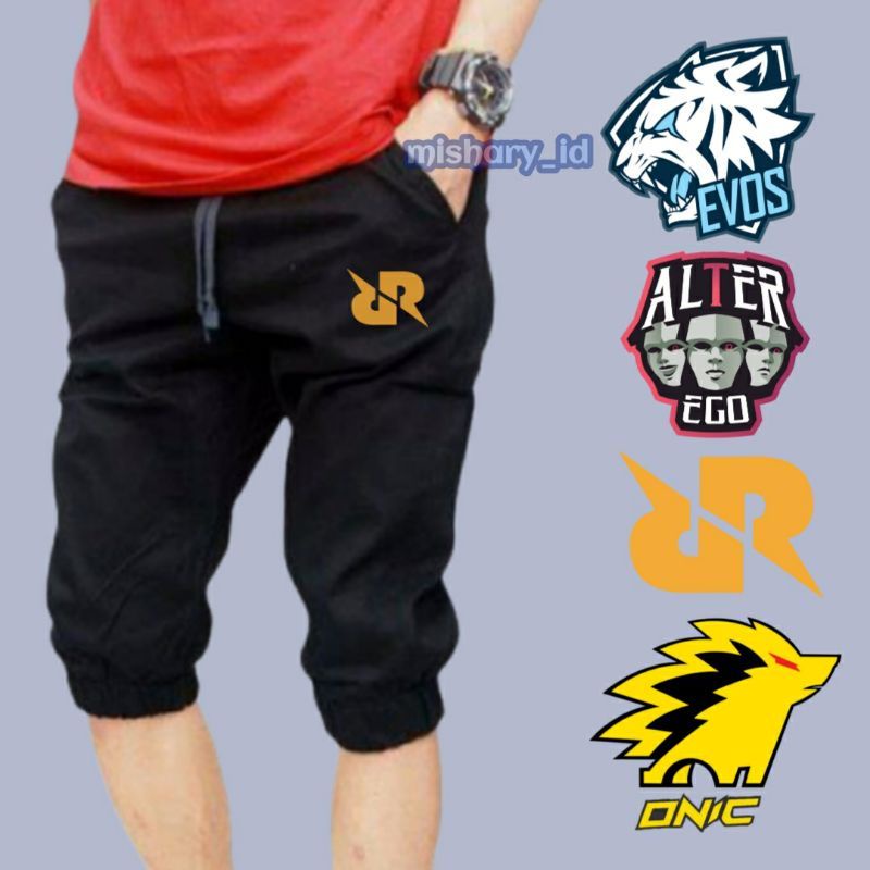 celana sontog 7/8 kaos terry import premium elegan staylist pria wanita/polos+logo