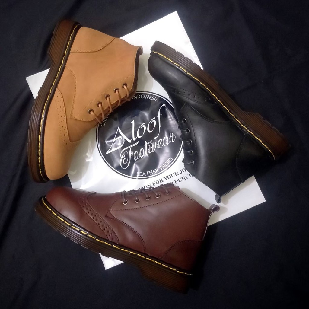 Sepatu Boots Pria Kulit Asli ALOOF TRIP Original Handmade Bandung