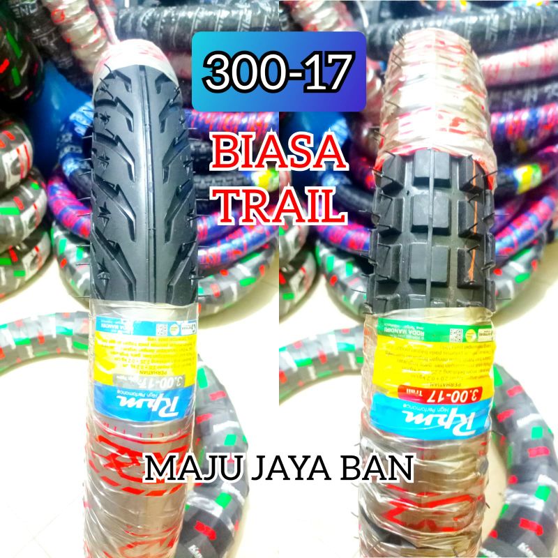 pilih salah satu ban motor bebek  rpm 300-17 biasa atau 300-17  trail ban honda supra revo satria ho
