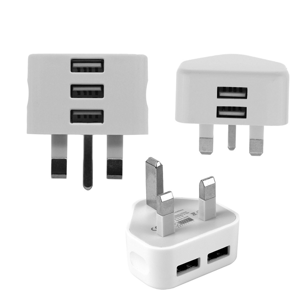 (Cod Tangding) Adaptor Charger Dinding Usb Plug Uk 3 Pin