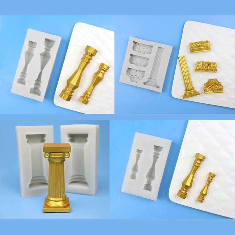 Glitter Ancient Greek Pillars Mold  Roman Column Mold Sugarcraft Epoxy Resin Art Tools