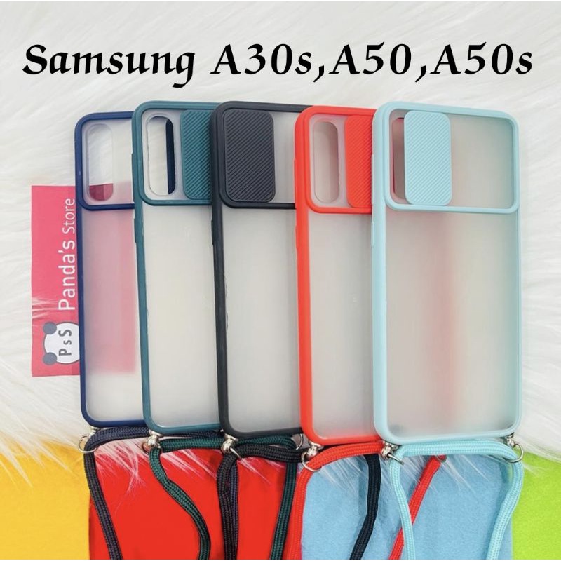 Samsung A30s, A50, A50s Softcase dove sliding camera + Tali Laynard [Premium]