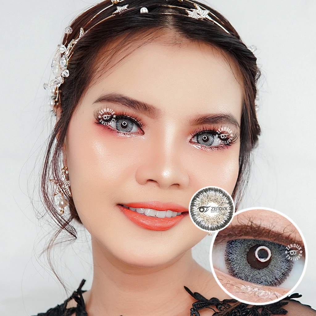 Softlens MATAKE Warna GREY 14.5mm Normal Beda Minus