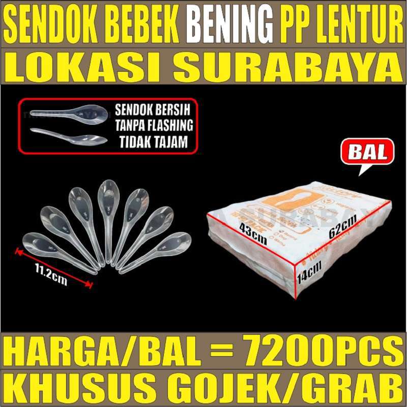 Gojek Sendok bebek 2880pcs per ball Sendok murah bening plastik Gojek Surabaya