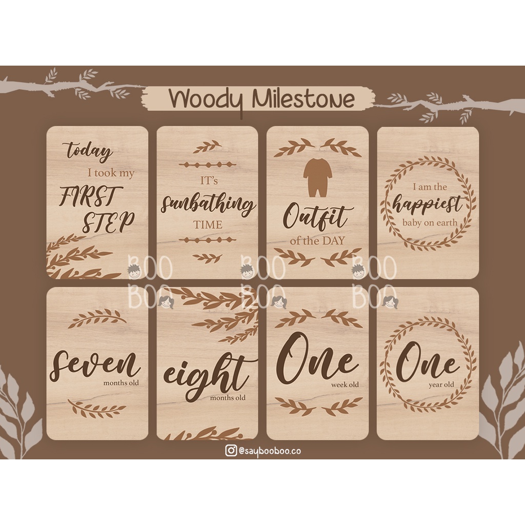BooBoo Baby Milestone Card - Kartu Selfie Bayi FREE CUSTOM NAMA