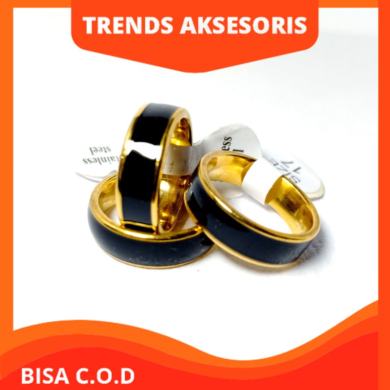[TRENDS] CINCIN COUPLE, CINCIN TUNANGAN PRIA WANITA TITANIUM BLACK GOLD, EMAS HITAM. ANTI KARAT ANTI