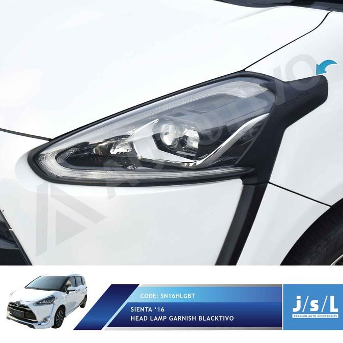 JSL Garnish Lampu Depan Sienta Head Lamp Garnish Blackdoff