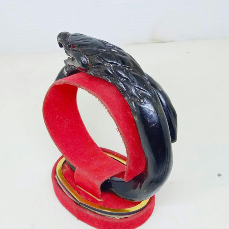 GELANG AKAR BAHAR HITAM UKIR ELANG SIMPEL