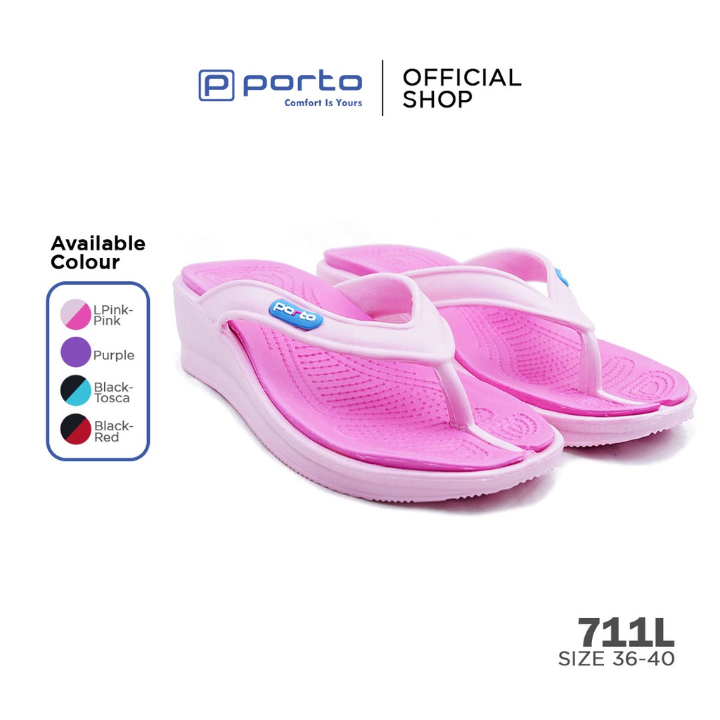 Diskon (ATM) Porto 711L - Sandal Jepit Wanita Heels Nyaman Karet Lunak (Sale) Terkini Termuurah