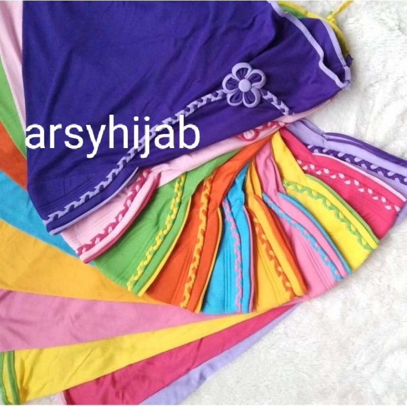 jilbab sekolah anak sd kepang bunga 6-9thn