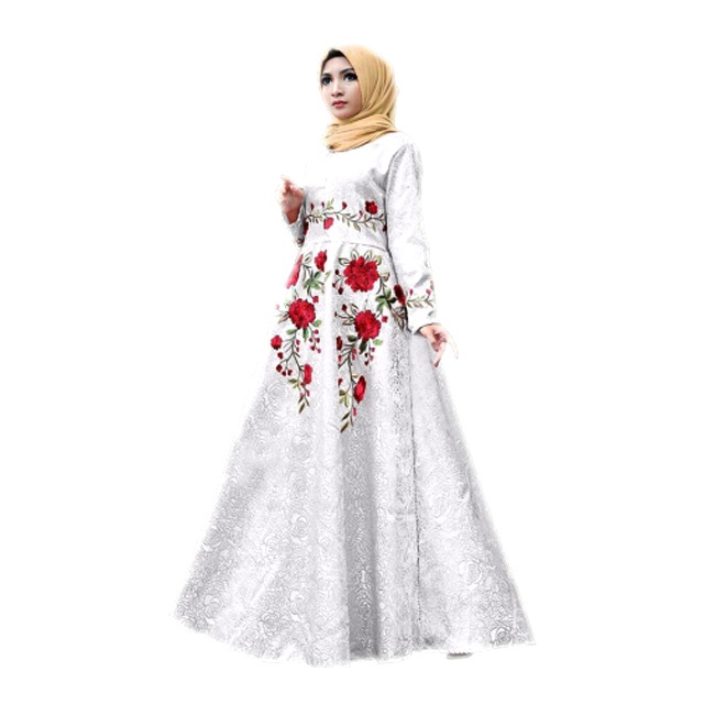 HOPYLOVY - Maxi Dress Wanita bahan Baloteli Embos Ayana