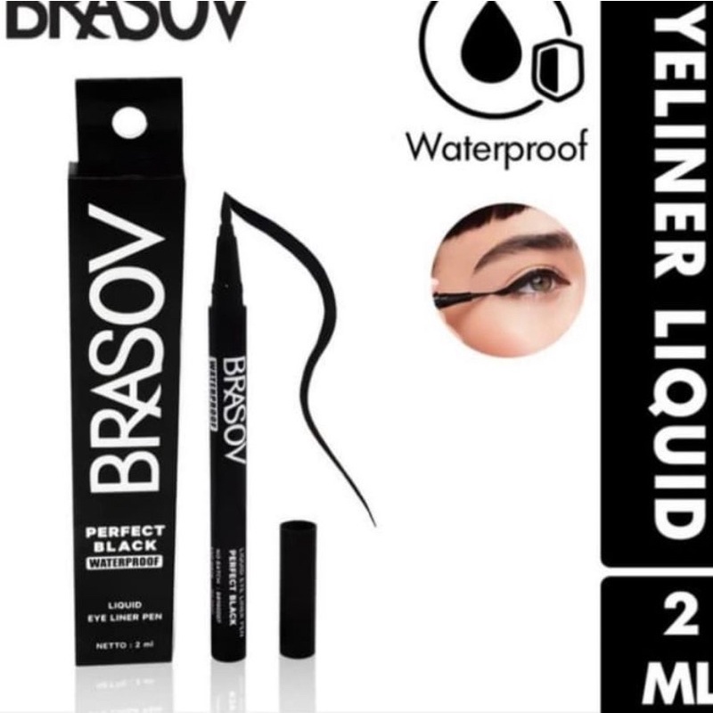 Brasov Perfect Black Waterproof Liquid Eyeliner Spidol