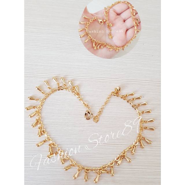 Gelang Kaki jurai fashion import Super imut xuping perhiasan lapis emas 18K