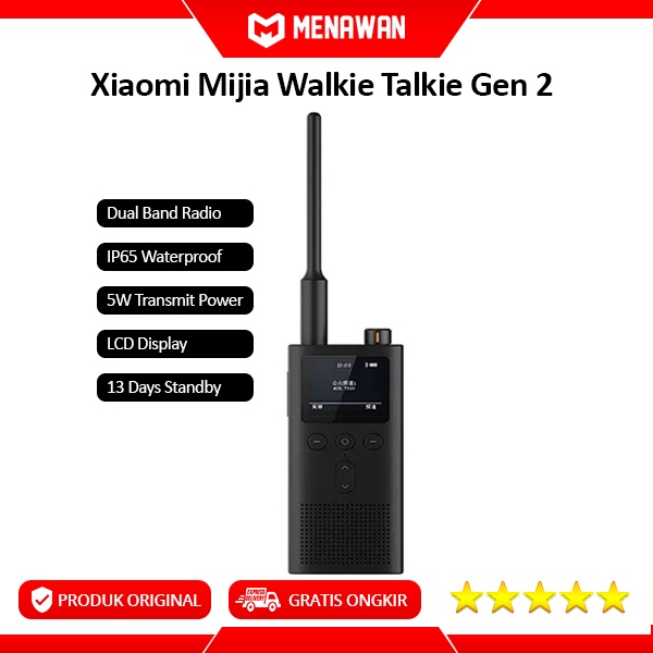 Xiaomi Mijia Walkie Talkie 2 Dual Band IP65 Waterproof LCD HT Intercom MJDJJ02FY