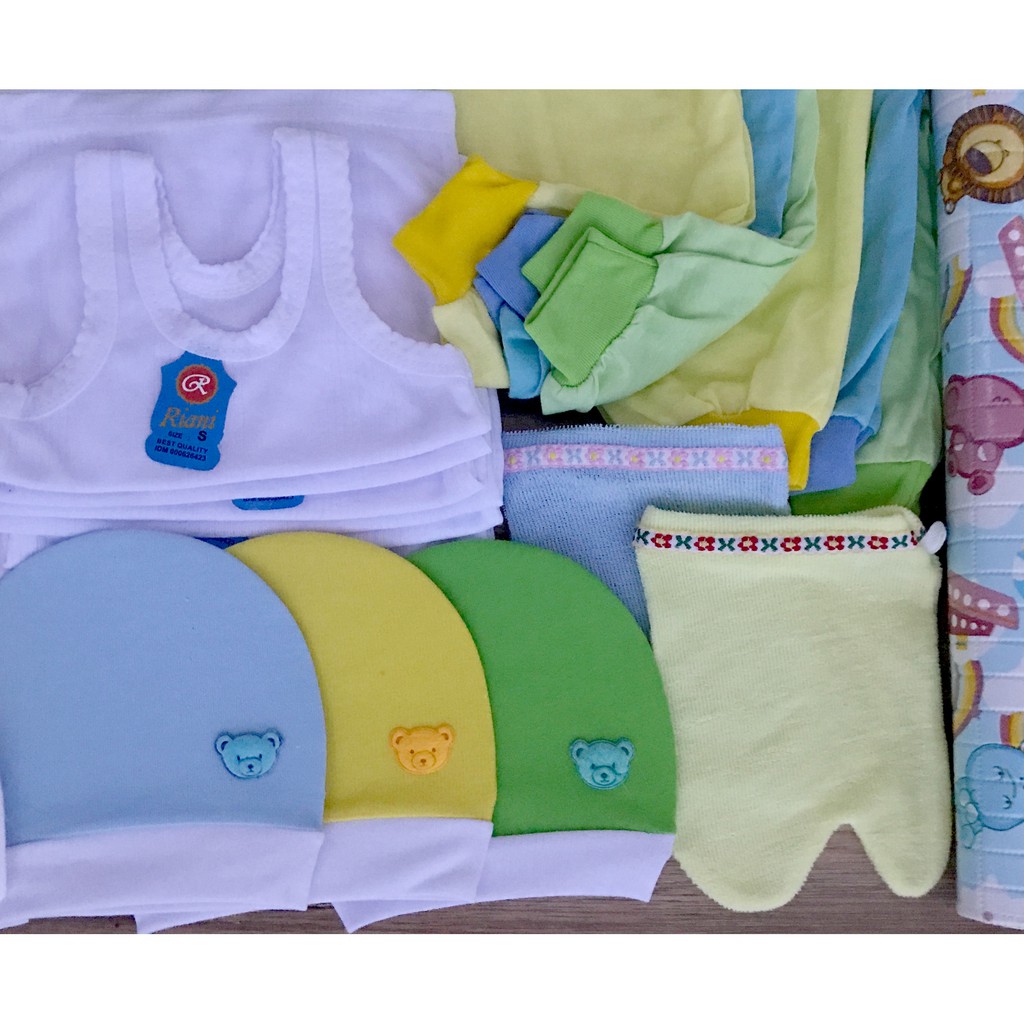 Paket Hemat Perlengkapan Baju Bayi Baru Lahir (New Born) Ekonomis dan Hemat PAKET POLOS WARNA 6