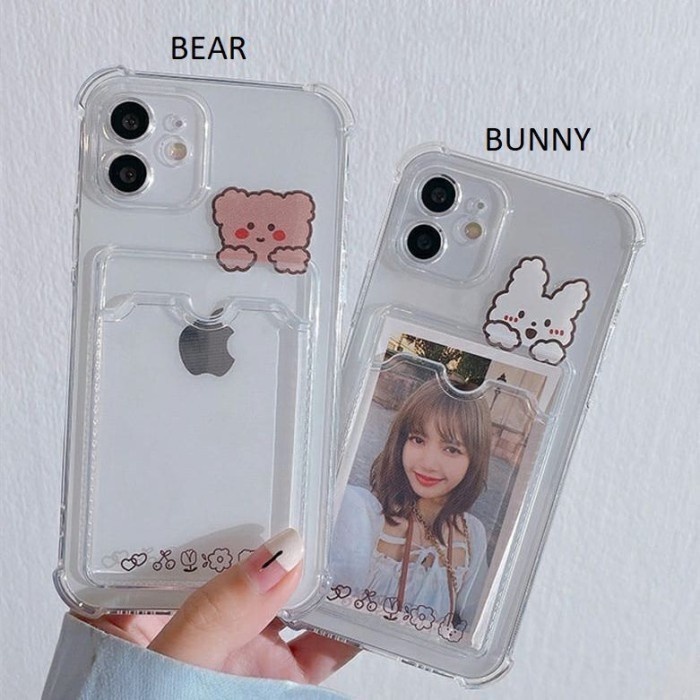 BUNNY BEAR SLOT CARD CASE IPHONE X XR XS 11 PRO MAX 12 PRO MAX 13 13 PRO 13 PROMAX