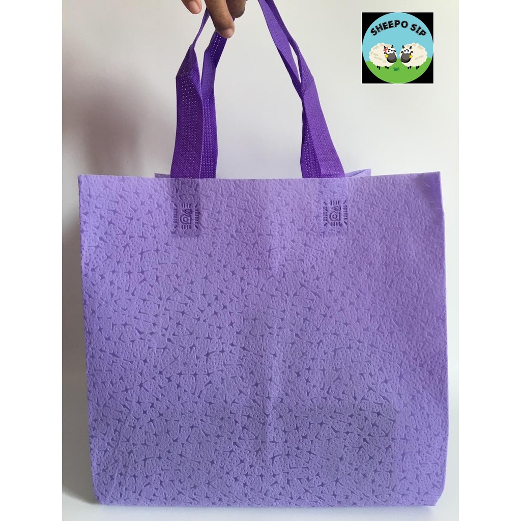 

GOODIE BAG Tas Aqiqah Embos 28x24x40 Tas Hajatan Kotak Nasi 22x22 / 24x24 cm Ungu Premium Tebal