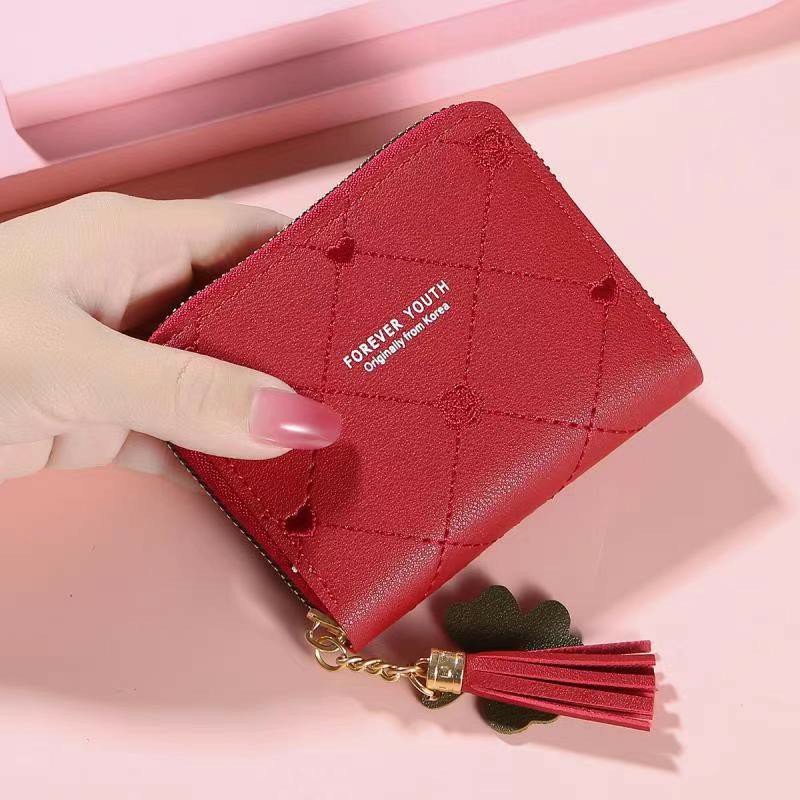 DOMPET MINI WANITA KEKINIAN FASHION CEWEK KOREA KARAKTER POLOS GLITER WALLET WOMEN A1