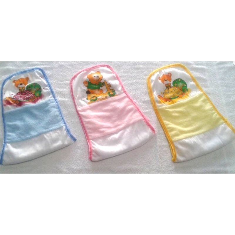 Popok Tali Bayi Handuk isi 1 Lusin Bahan kombinasi handuk &amp; kain / Popok Handuk Bayi putih Sablon - Print