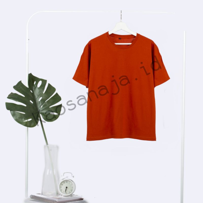 Kaos Polos Unisex Cotton Combed / Merah Bata
