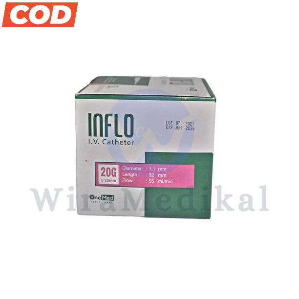 Jarum Infus Inflo IV Catheter Abocath 18G 20G 22G 24G Onemed