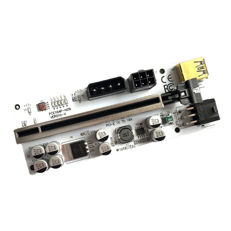 Btsg USB 3.0 PCI-E Riser Card PCI VER010-X Untuk Express 1X Ke 16X Adaptor 6Pin Kabel Listrik Untuk BTC Bitcoin Mining