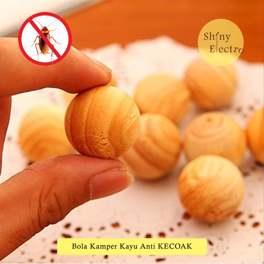 Kapur Barus Anti Kecoak Serangga Hewan Bola Kayu Kamper 1 Pack 5 Pcs