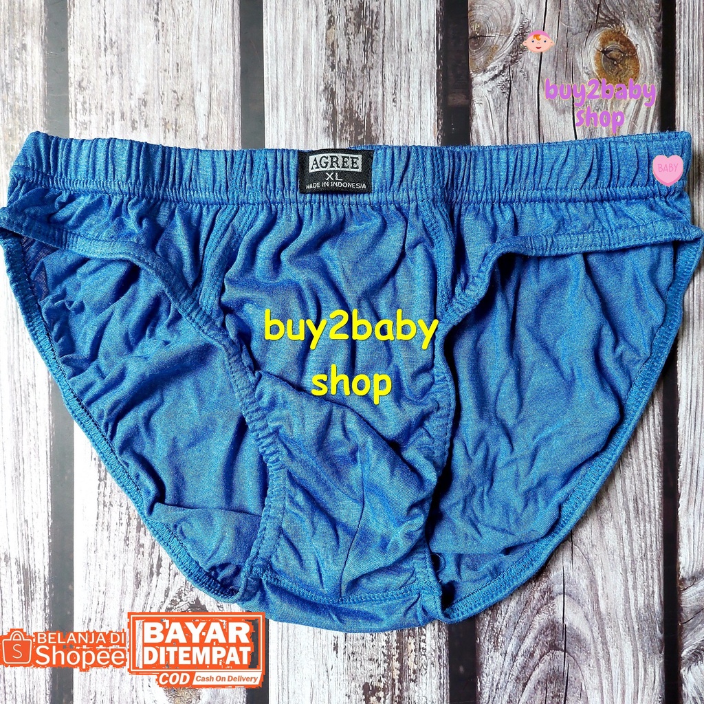 Celana dalam pria merk Agree katun rajut halus premium dus mika 3 CD