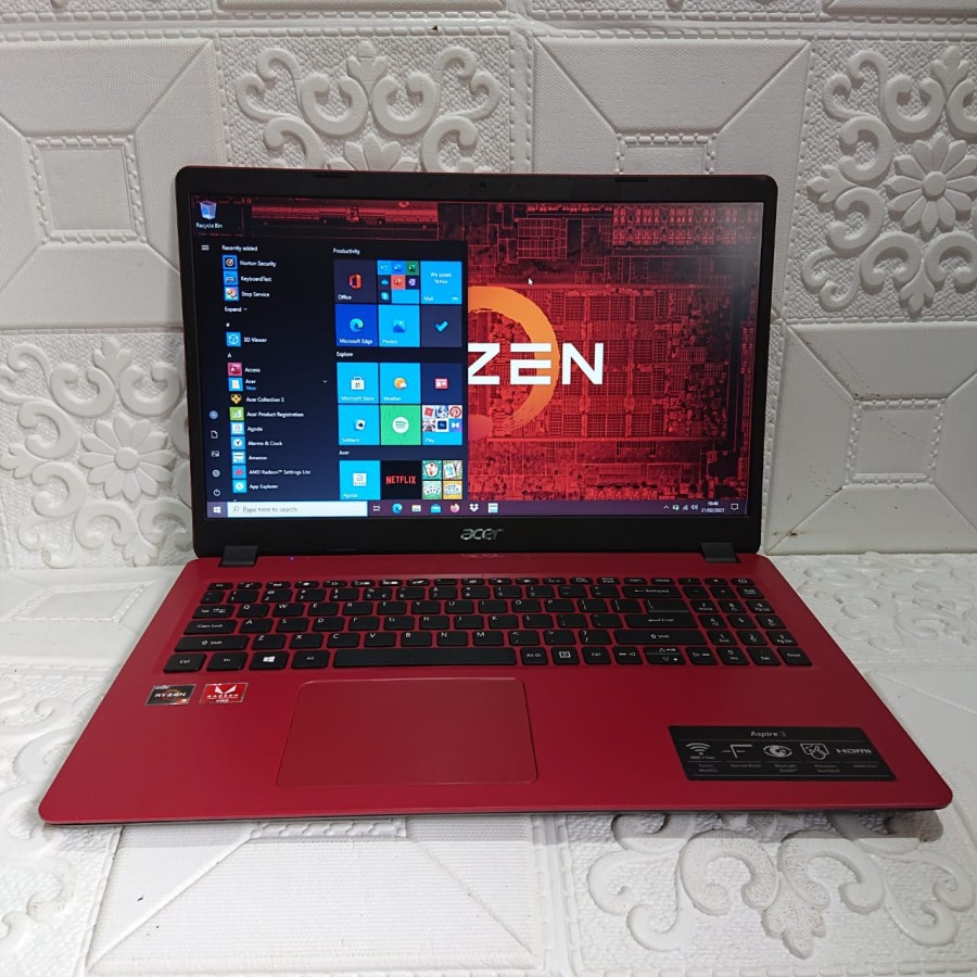 ACER 15-RYZEN 3-2200U-4GB-HDD1TB-VEGA3-WIN10 Red -Second