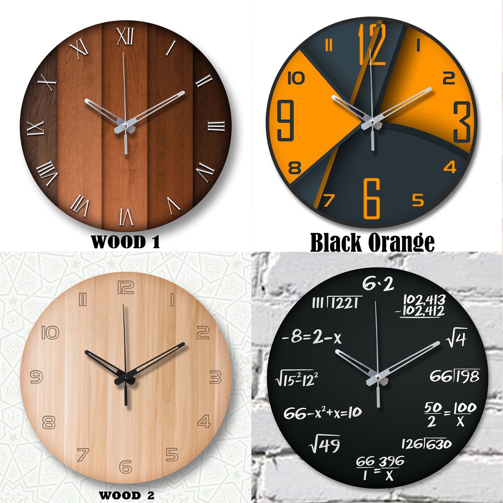 Jam Dinding Motif Kayu Unik Artistik - Natural Wood 1- Mesin Sweep/Tanpa detak