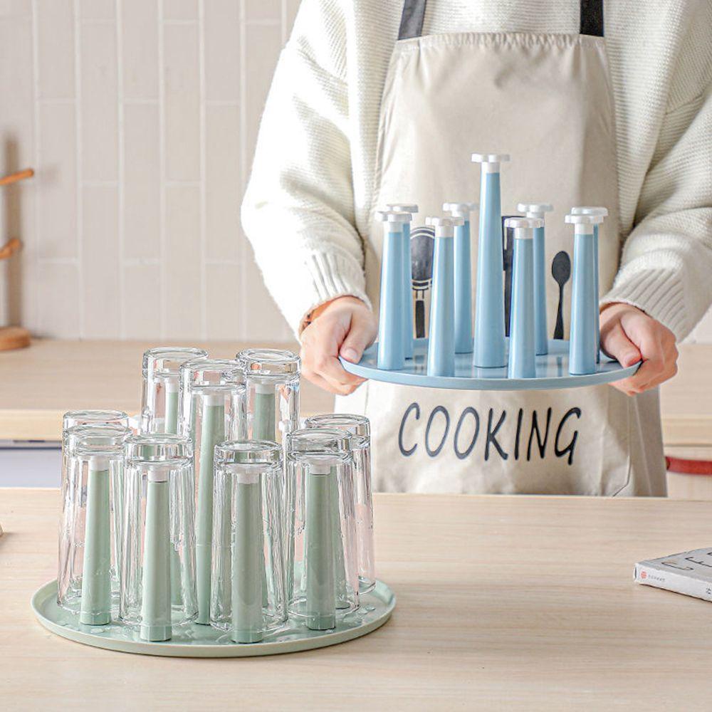 Solighter Glass Cup Stand Holder Rak Dapur Plastik Gelas Wine Shelf Tray Tempat Gelas Wine