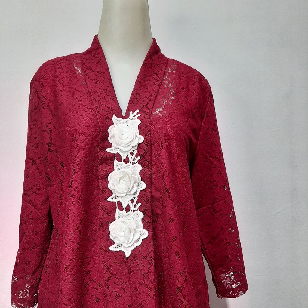 KEBAYA BRUKAT BUNGA MAWAR/BLOUSE KEBAYA BUNGA MAWAR/KEBAYA BORDIR BUNGA MAWAR