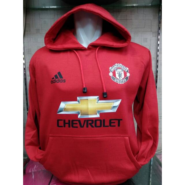 SWEATER HOODIE MANCHESTER UNITED MERAH