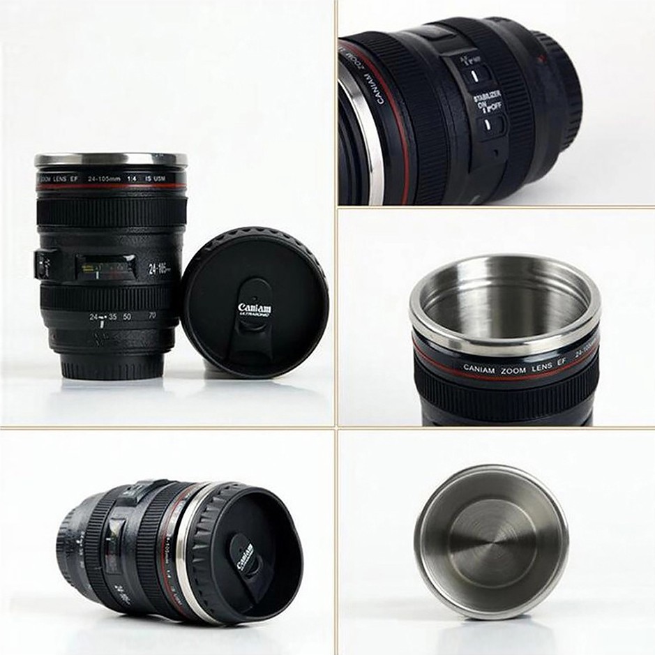 Gelas Mug Replika Lensa Kamera Ef 24-105Mm Tutup Fish Eye - hitam / mug kopi / mug unik