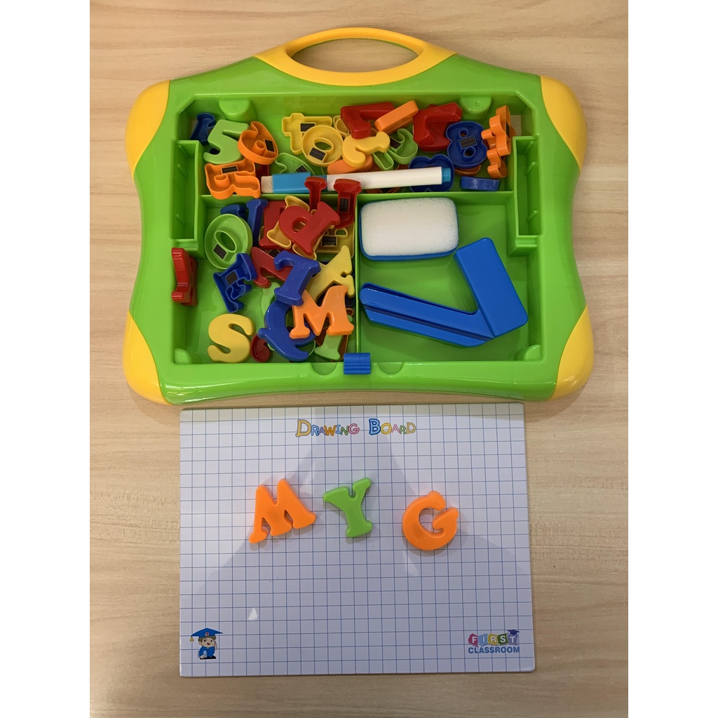 MAINAN GAMBAR - MAINAN EDUKASI - Mainan Edukasi Magnetic Learning Case Drawing Board 2 in 1 classroo