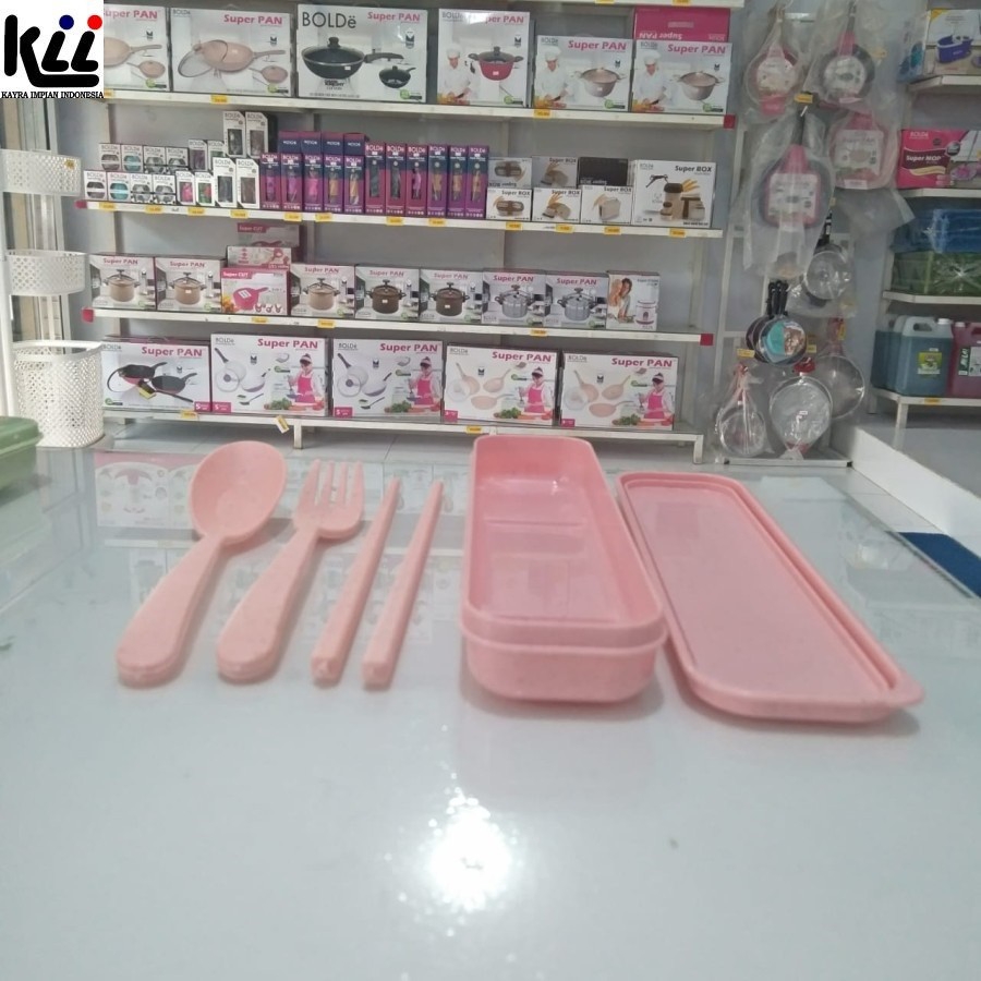 Kotak Sendok Set - Sendok Garpu Sumpit - Kotak Sendok Travel Mai Xiang