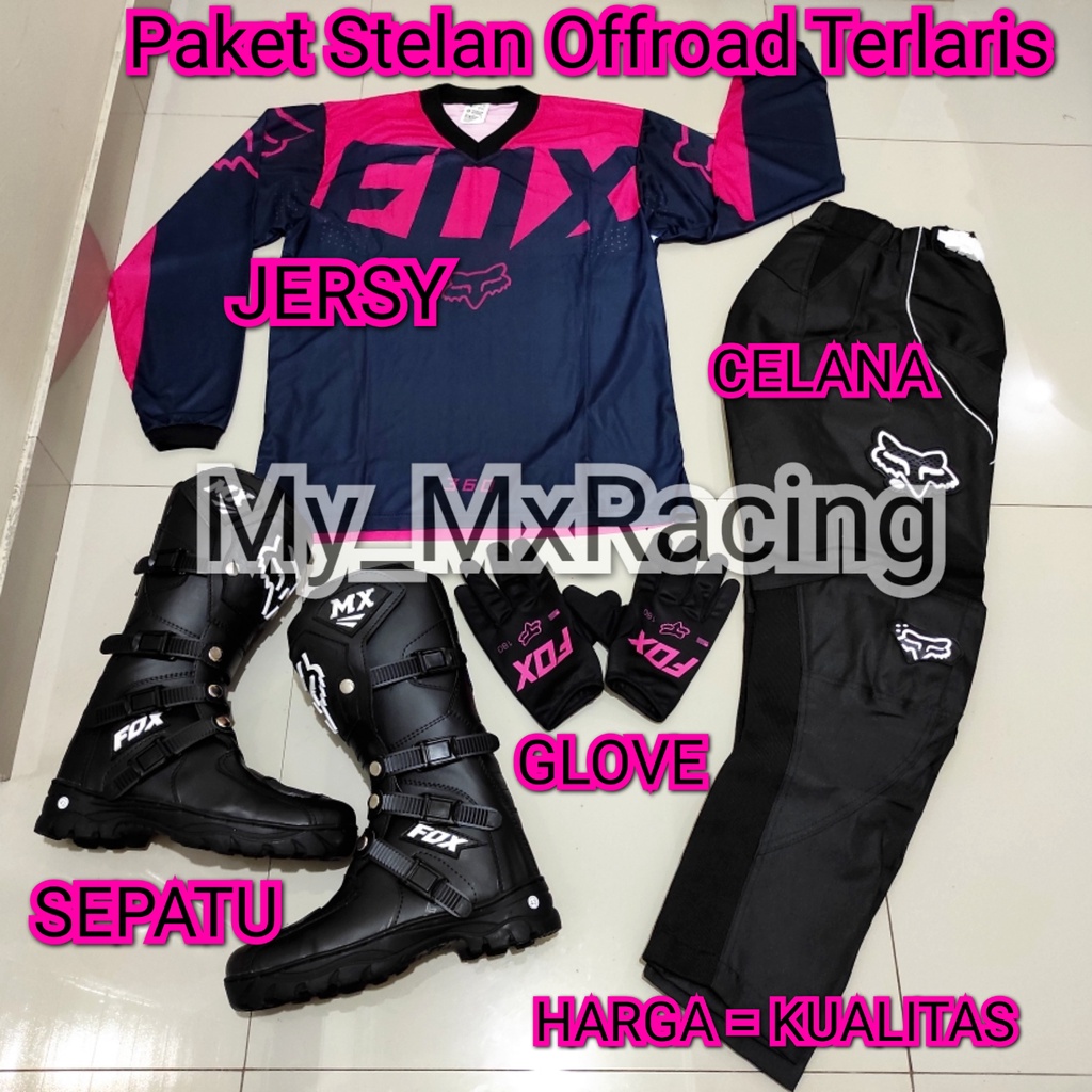 promo stelan offroad FX 31 trail cross sepatu cross jerset trail celana cross tral bonus sarung tangan