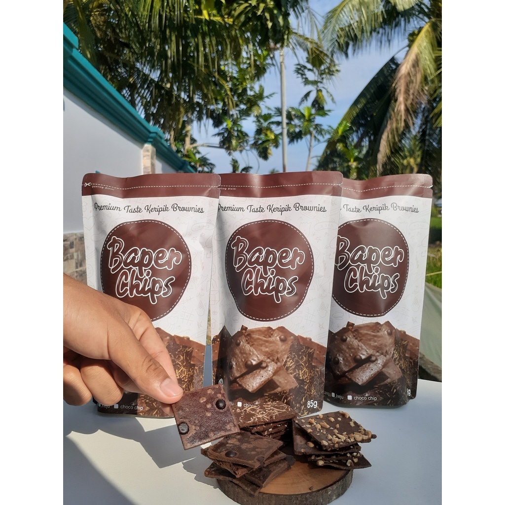 

Baper Chips Keripik Brownies 85gr/pcs Chocochip Keripik Brownies Terlaris Enak Murah