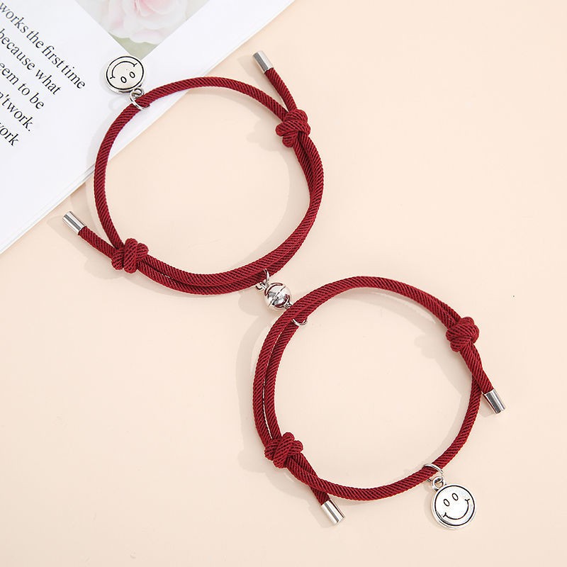 2 Pcs Gelang Magnet Couple Gelang etnik bead Tali Attract Braided Bracelet untuk Pasangan-10
