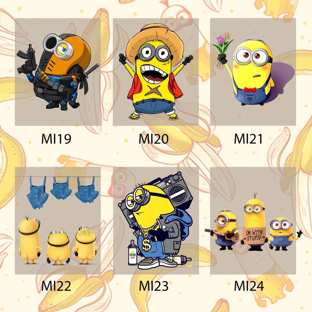 STICKER SABLON SETRIKA GOSOK STICKER KAOS STIKER TAS STIKER BAJU MINIONS SETRIKAAN