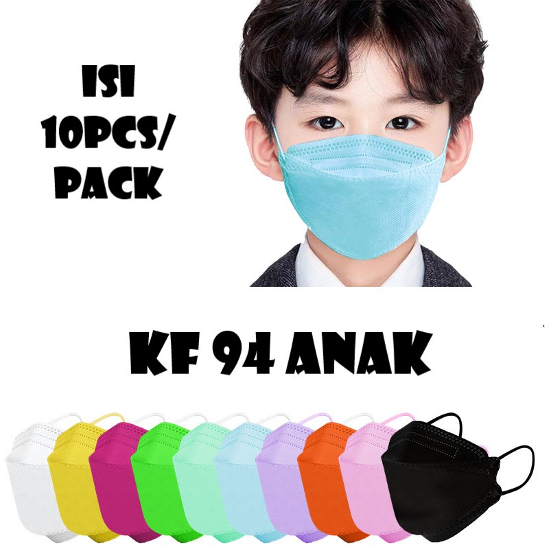 isi 10Pcs Masker mulut Anak KF94 EVO 4PLY Tebal IMPORT High Quality K-POP KPOP BTS BT21 KOREA KN95